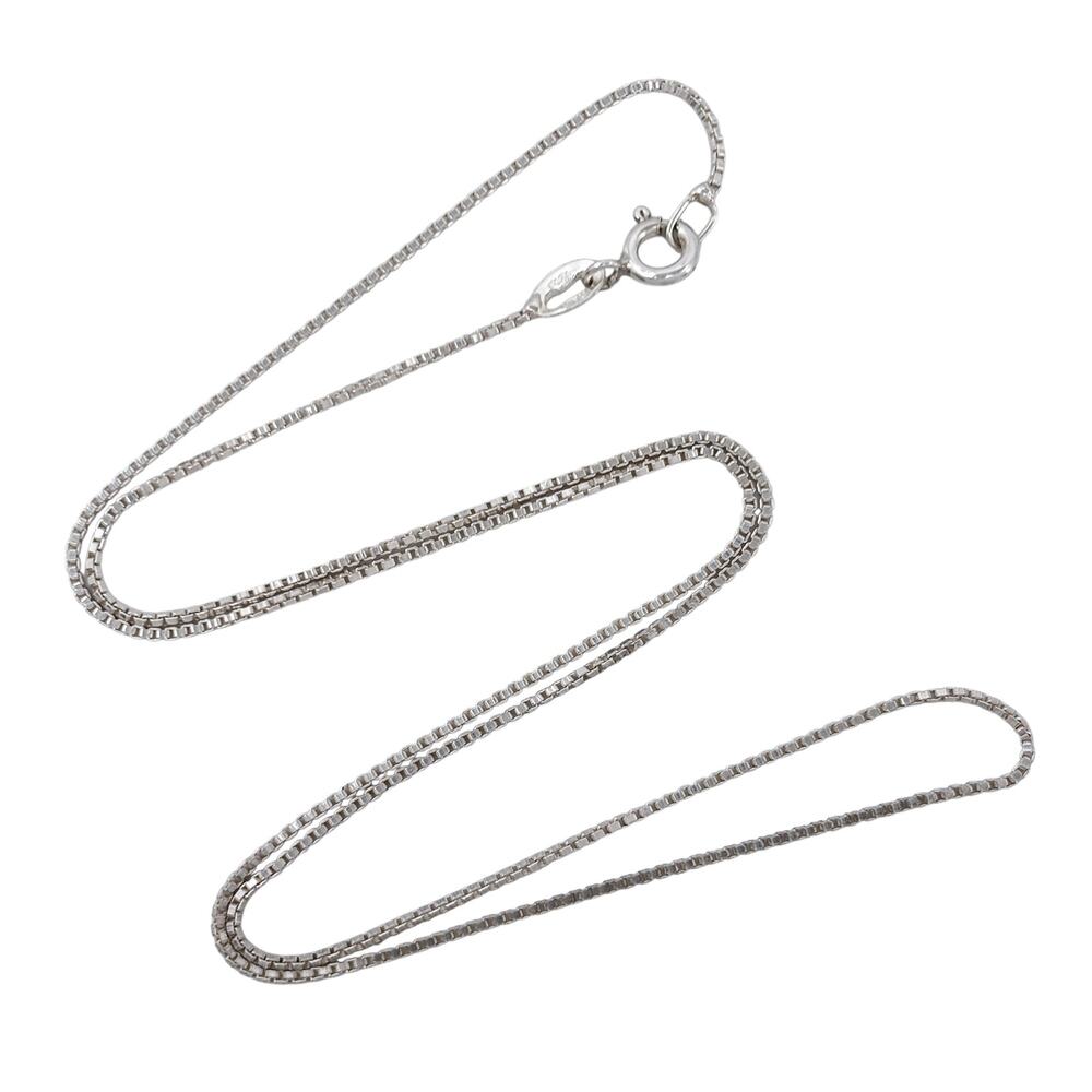 Estate Italy Sterling Silver 925 1.1mm Box Chain Necklace 18.5"